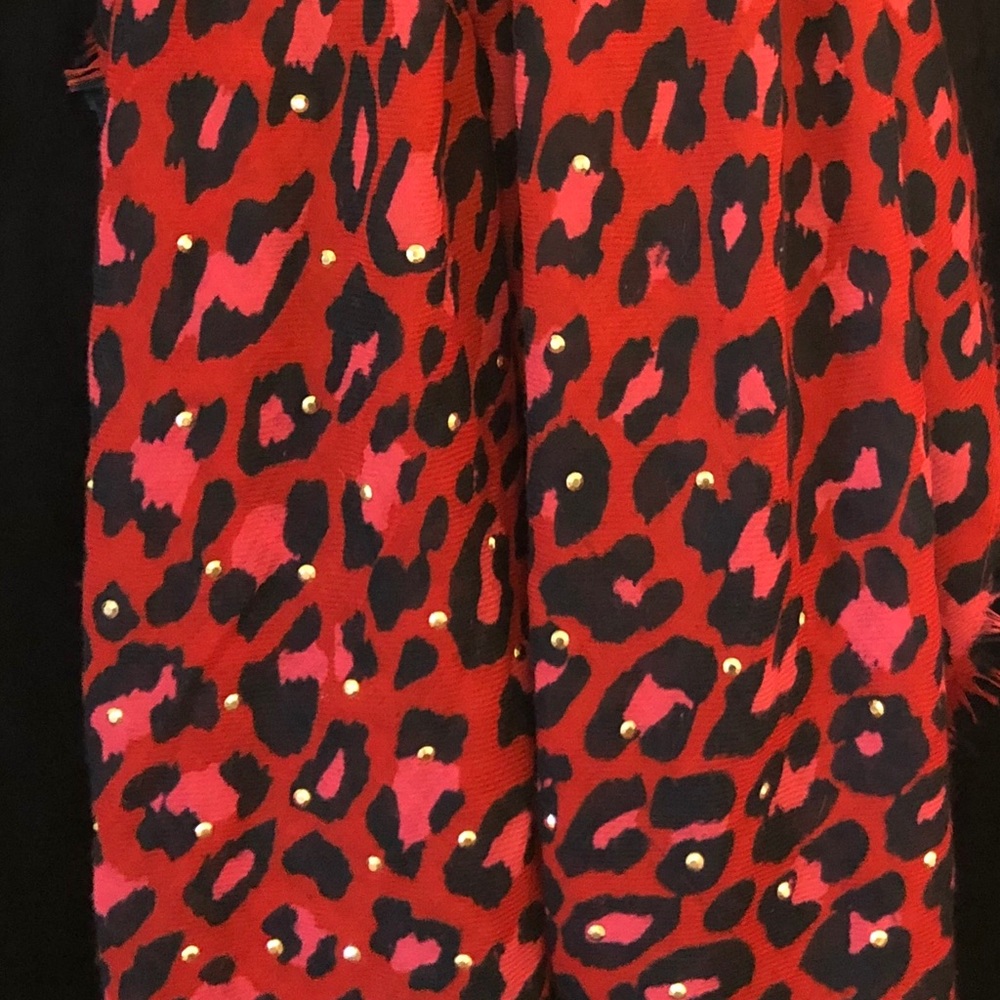 Red pink and black Leopard scarf!